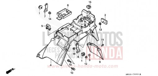 REAR FENDER (CB750F2) CB750F2T de 1996